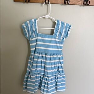Monica and Andy Blue and White Striped Kids Dress - Size 3T